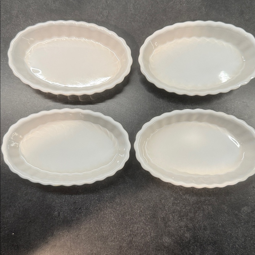 White Ceramic Oval Baking Dishes Set - Picture 3 of 7